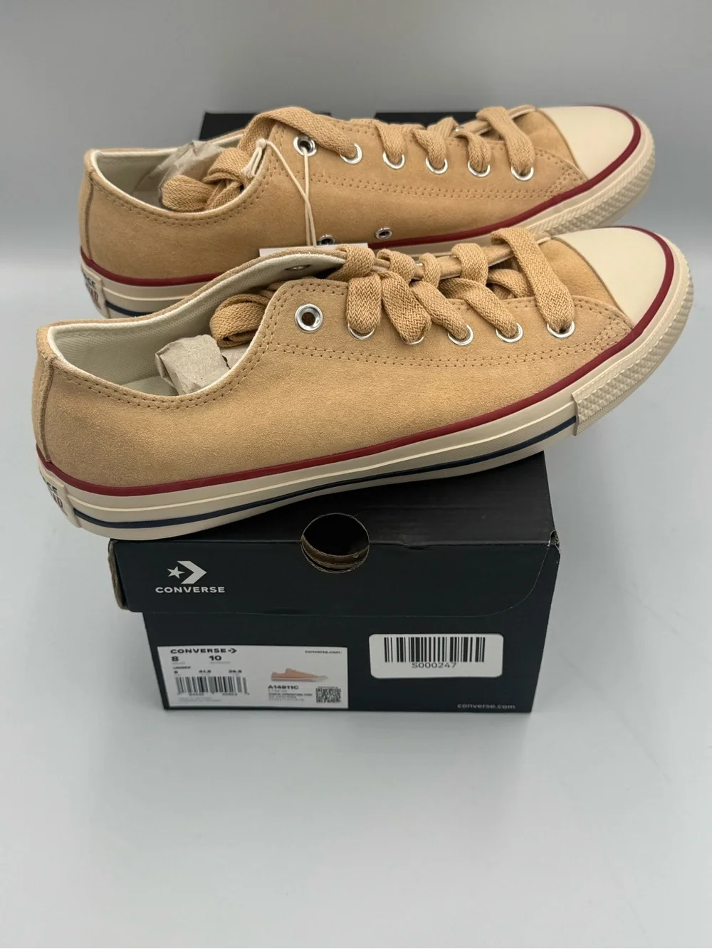 Converse CTAS Ox Suede Coastal Dune Natural Ivory Sneakers Women’s 10 NIB - Picture 3 of 10